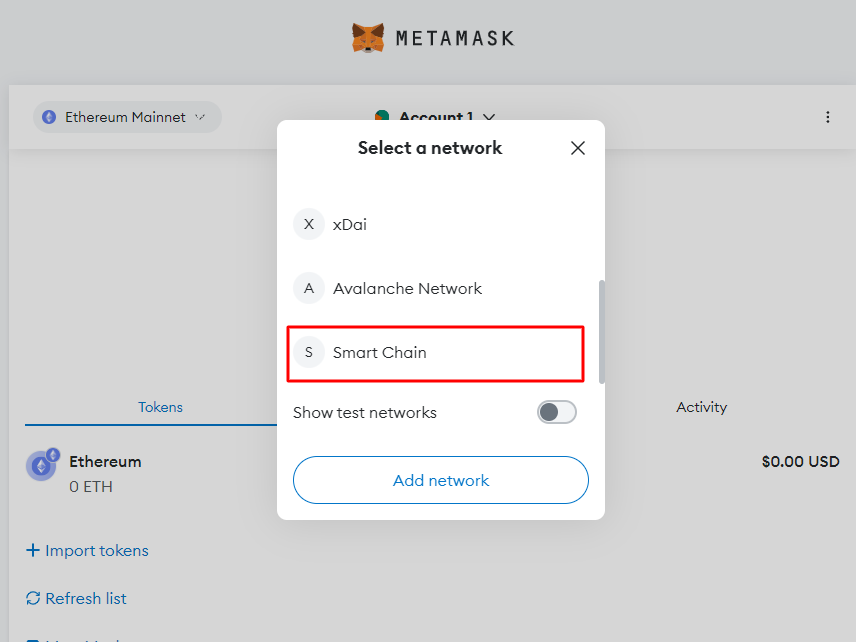 Set Up MetaMask Wallet For Binance Smart Chain