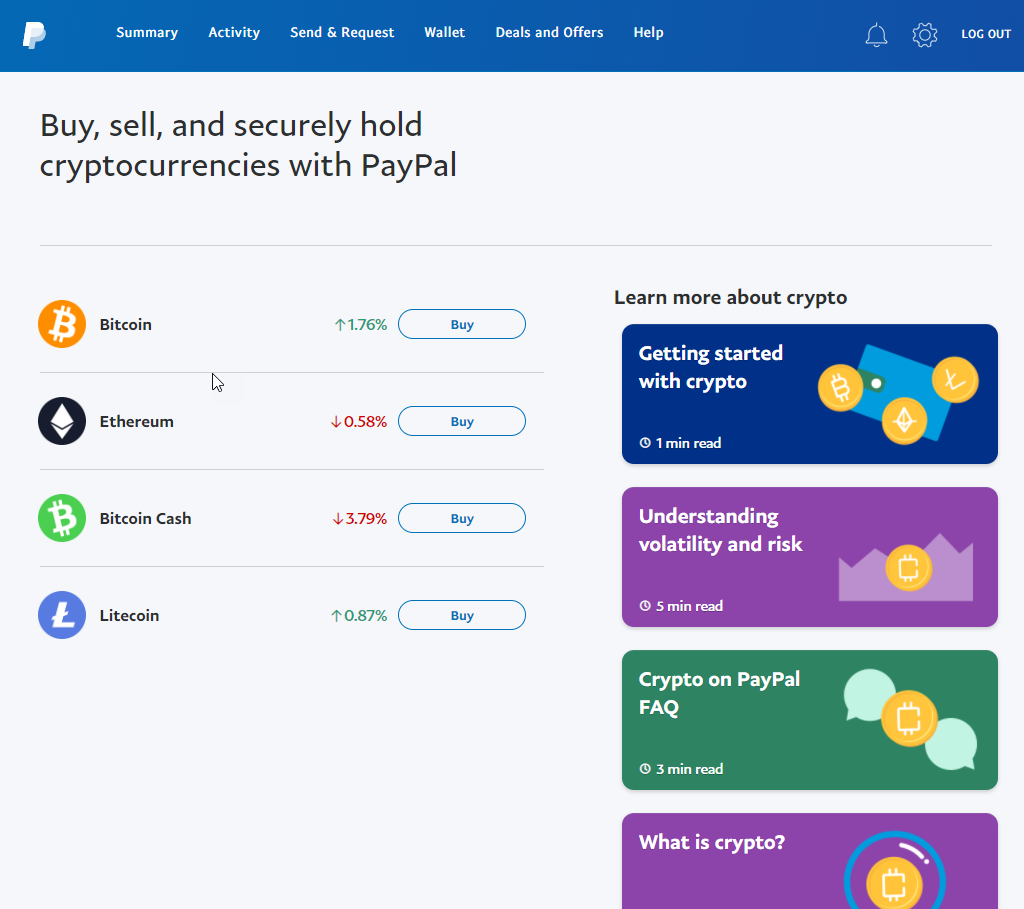 I want to use my PayPal cash to purchase bitcoin h - PayPal Community