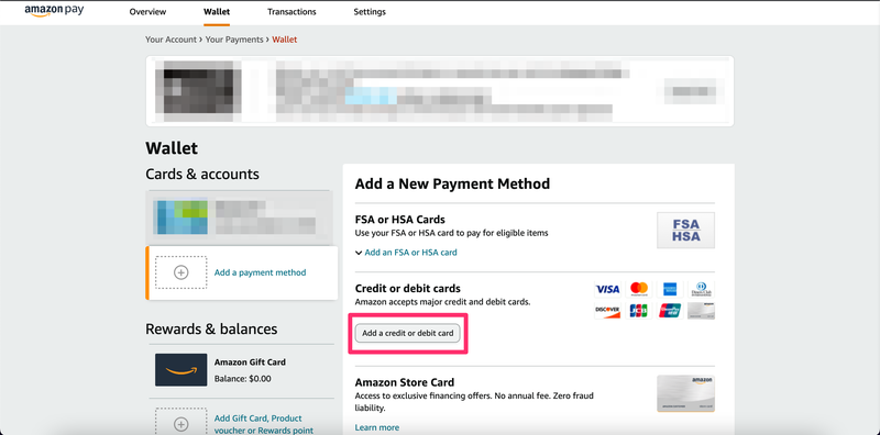 How to add a Visa gift card to my Amazon account?