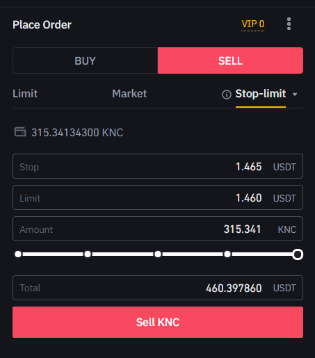 Binance Trailing Stop Order