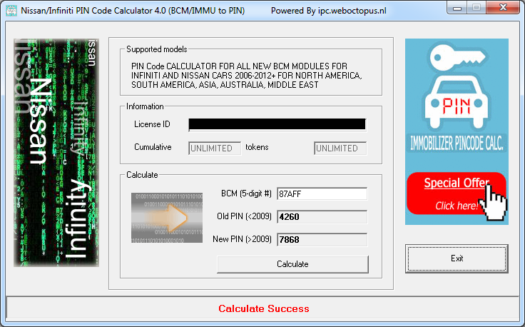 Online Immobilizer Pincode Calculator (IPC) | Immobilizer Pincode Calculator