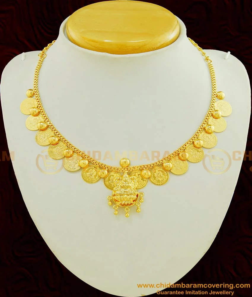 Lakshmi Coin Design Gold Necklace For Traditional Wear NCKN