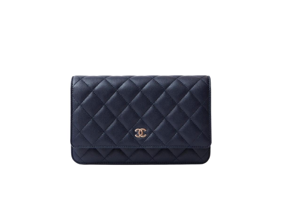 Chanel Timeless Wallet On Chain Lamb Black / Navy | SACLÀB