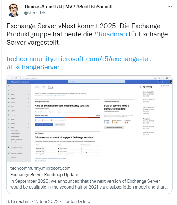 Exchange Server Roadmap Update | Lambert