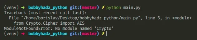 ModuleNotFoundError: No module named 'Crypto' in Python | bobbyhadz