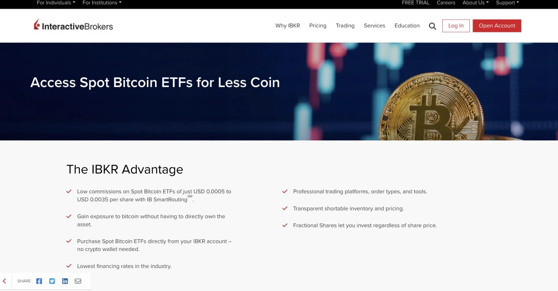 Access Spot Bitcoin ETPs for Less Coin | Interactive Brokers LLC