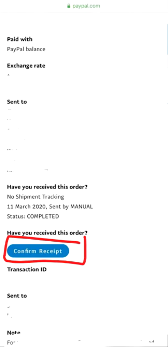 How do I confirm I received an item? | PayPal IE