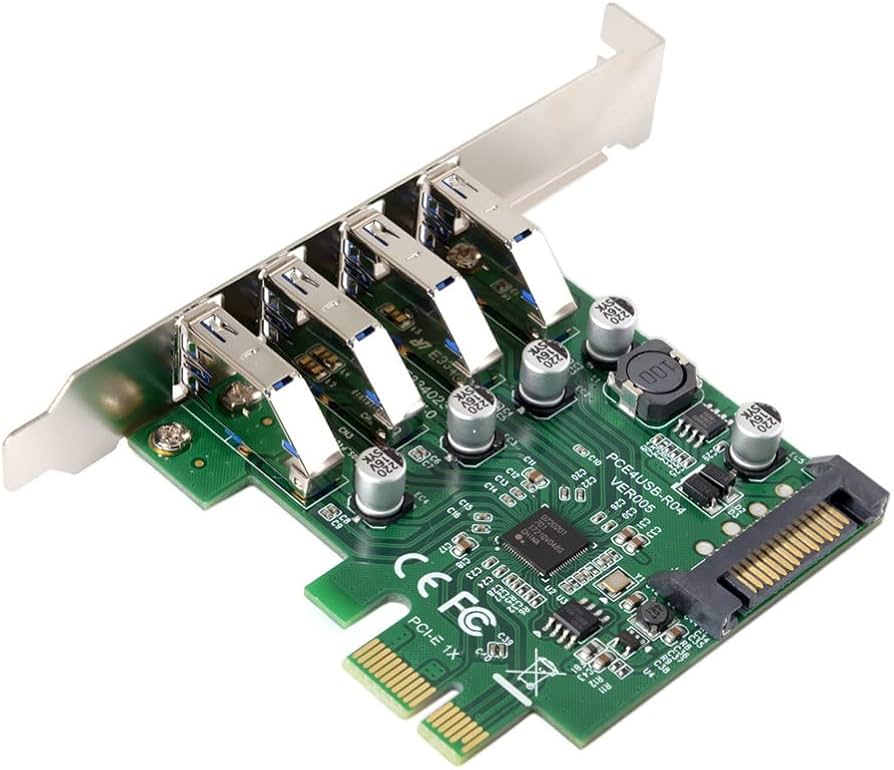 cointime.fun 7-Port PCI Express USB Card - Standard and Low-Profile Design