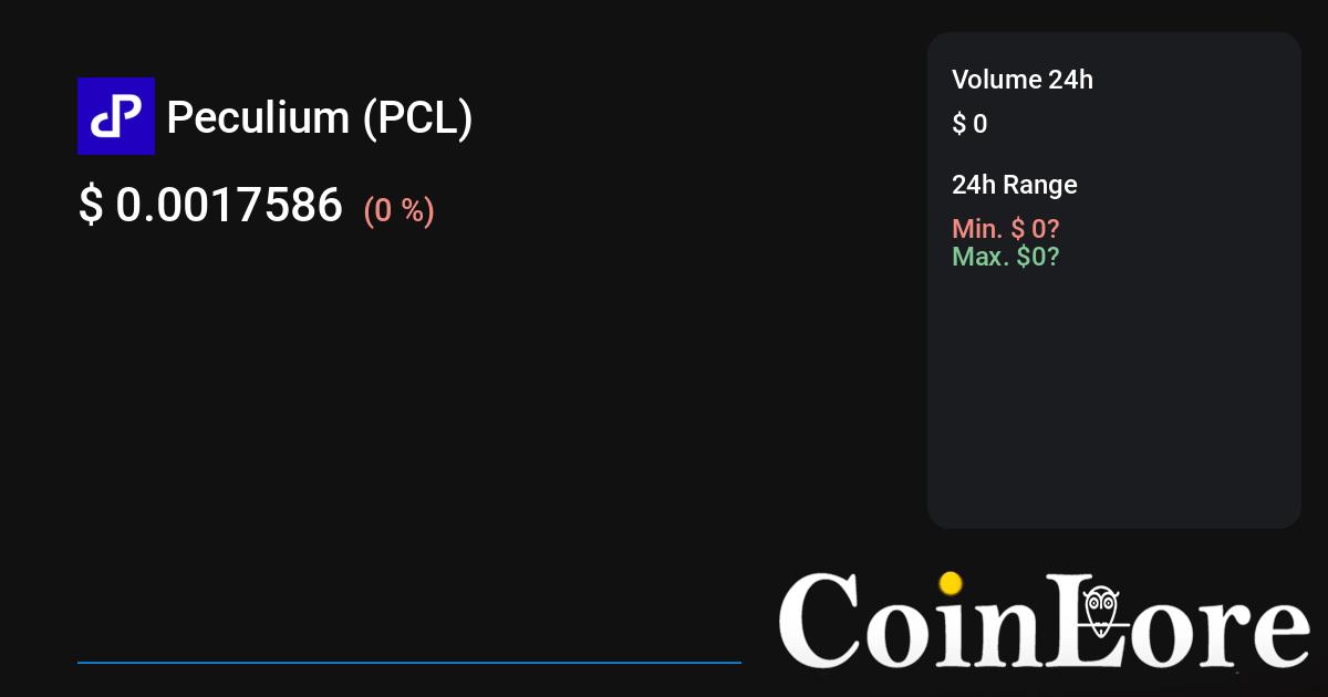 Peculium Price (PCL), Market Cap, Price Today & Chart History - Blockworks