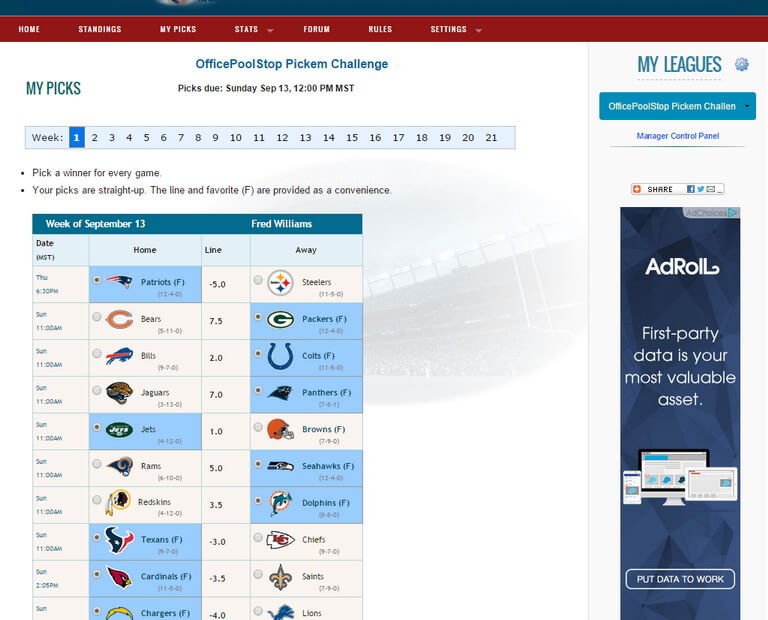 Strategy For Pick'em Pools With Both Season and Weekly Prizes - PoolGenius