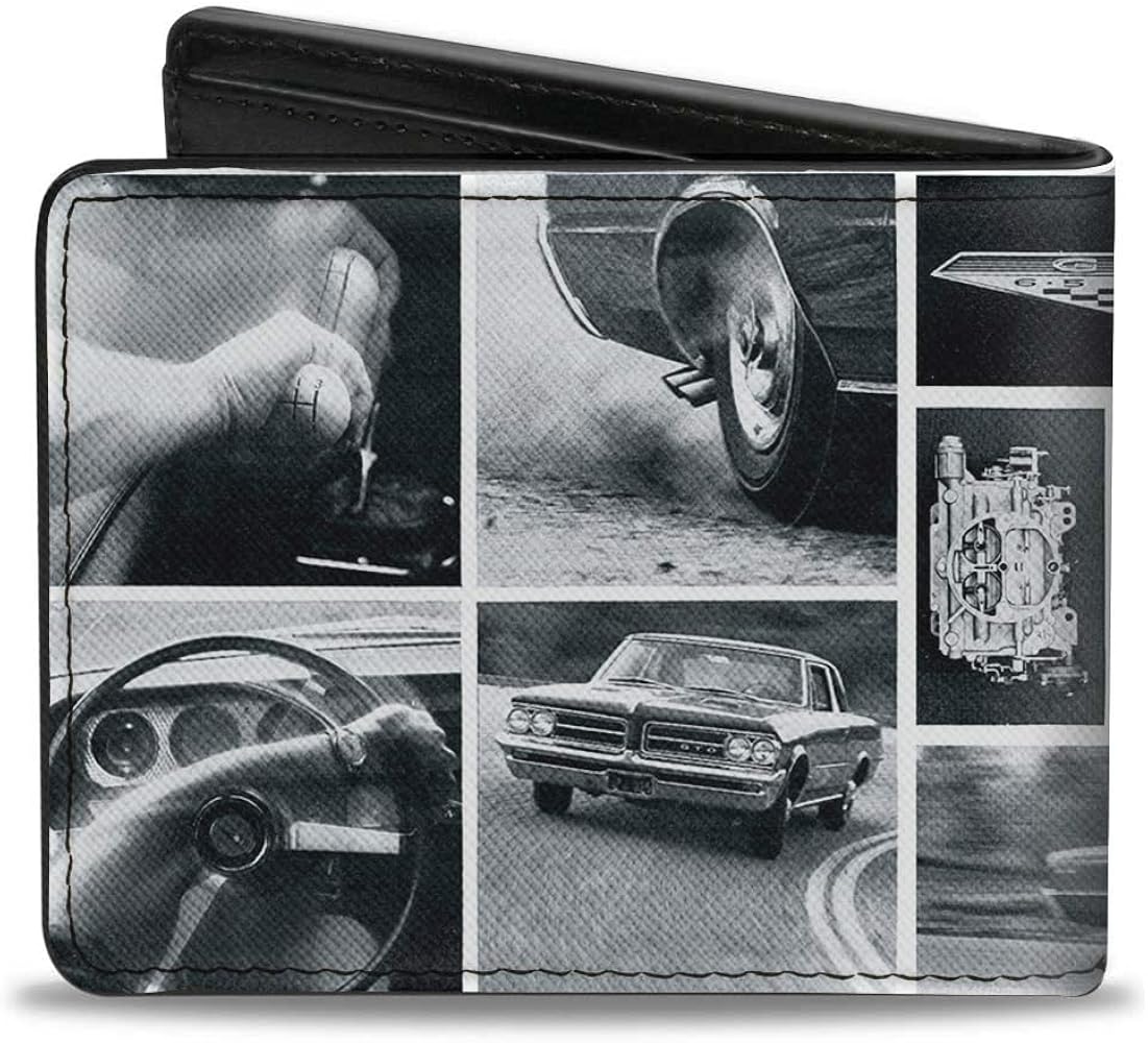 Bi-Fold Wallet - Pontiac GTO Snapshots White/Grays | Muscle Cars & Classics