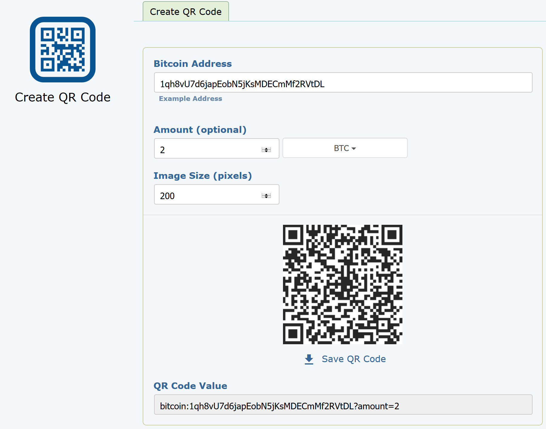 Crypto QR code generator - QR Code Dynamic