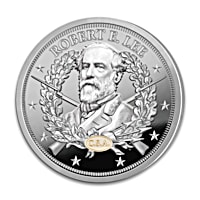 GENERAL ROBERT E. LEE CONFEDERATE FLAG 1 Oz Silver & Gold plated 1$ colorized coin USA 