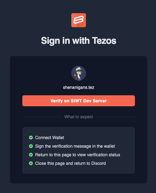 Sign in with Tezos