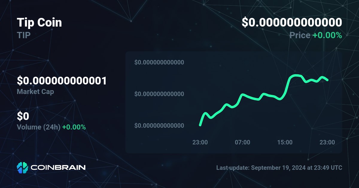 TIP Step price - TIP to USD price chart & market cap | CoinBrain