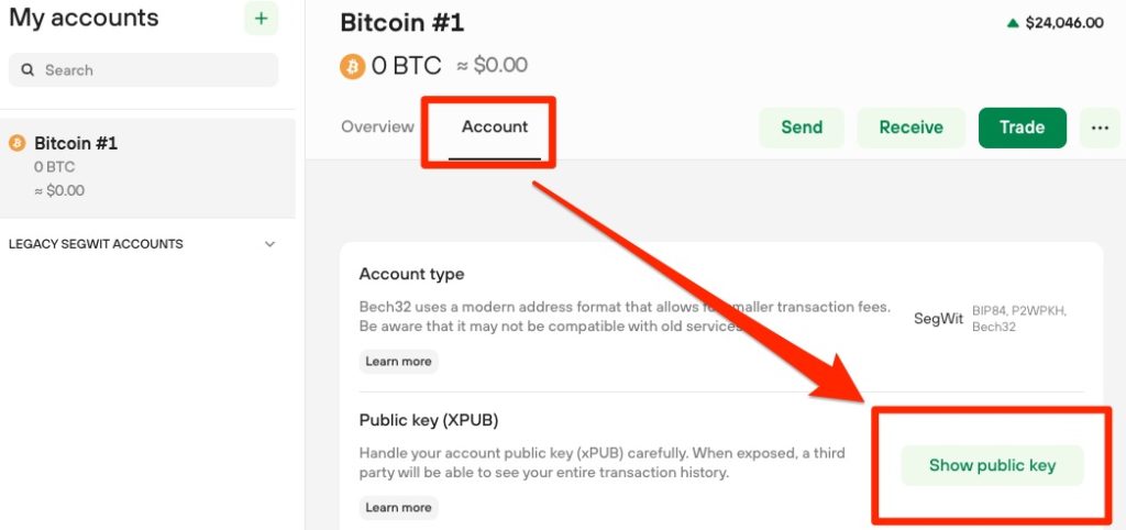 How to export xpub/ypub/zpub addresses from HD wallets | Coinpanda Help Center