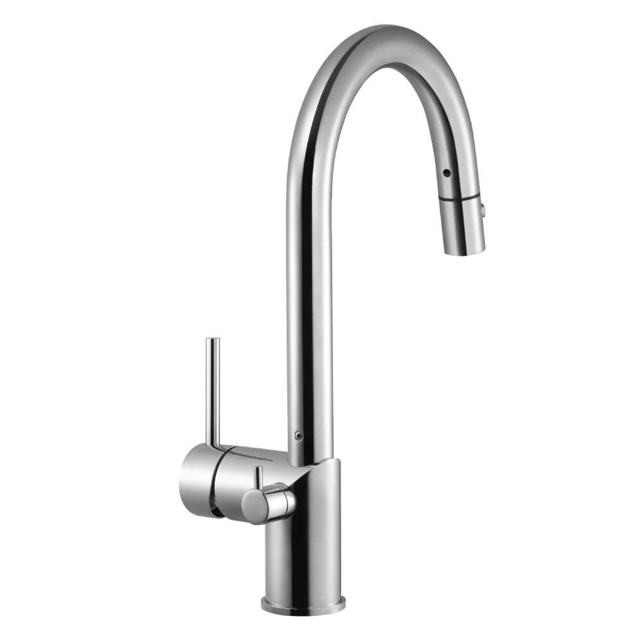 Deck Mounted 3 Hole Gooseneck Top Kitchen Faucet with Pull Down Spray | Watermark Designs